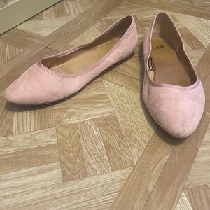 H&M Soft Pink Suede Ballet Flats
